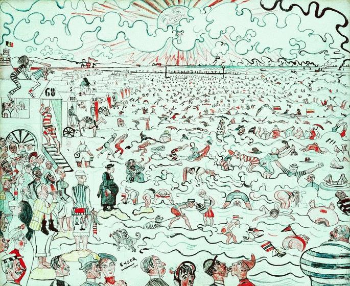 The Baths at Ostend (1890) - James Ensor Tablo