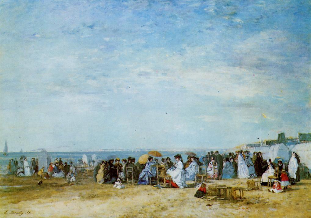 The Beach (1867) - Eugène Boudin Tablo
