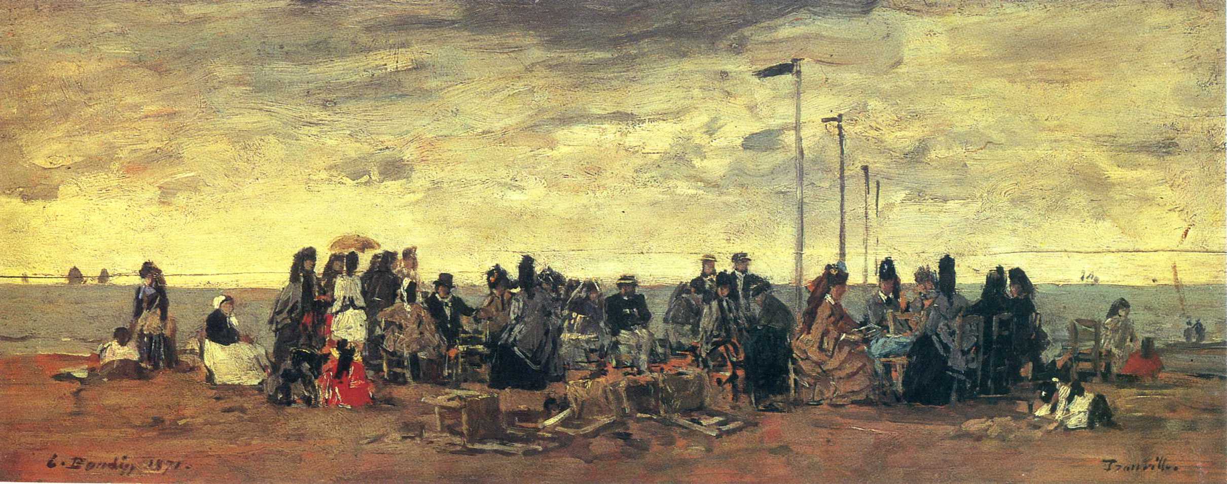 The Beach (1871) - Eugène Boudin Tablo