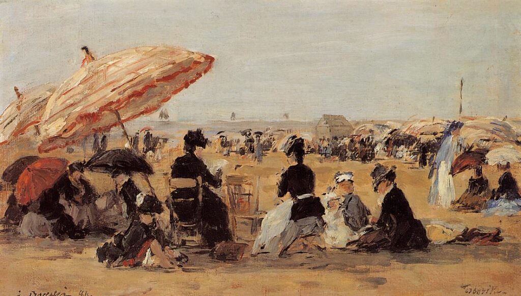The Beach (1894) - Eugène Boudin Tablo