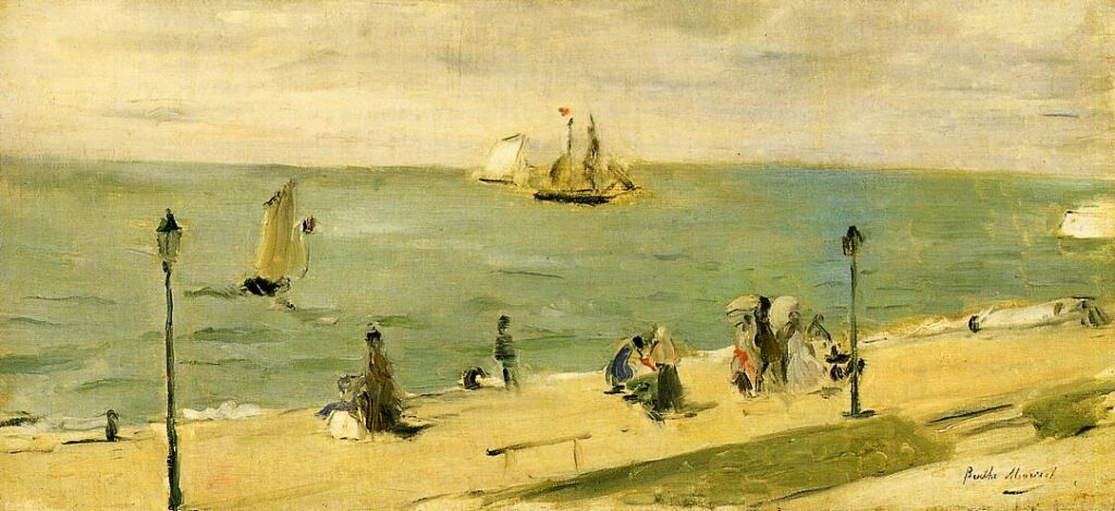 The Beach at Petit Dalles (aka On the Beach) (1873) - Berthe Morisot Tablo