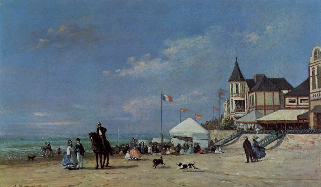 The Beach at Trouville (1863) - Eugène Boudin Tablo