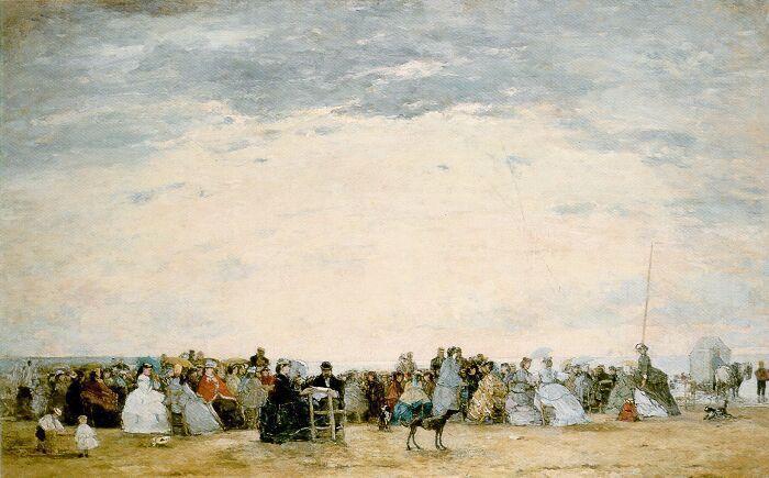 The Beach at Trouville (1865) - Eugène Boudin Tablo