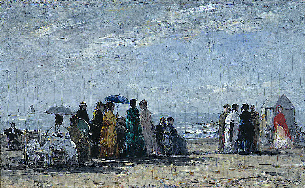 The Beach at Trouville (1869) - Eugène Boudin Tablo