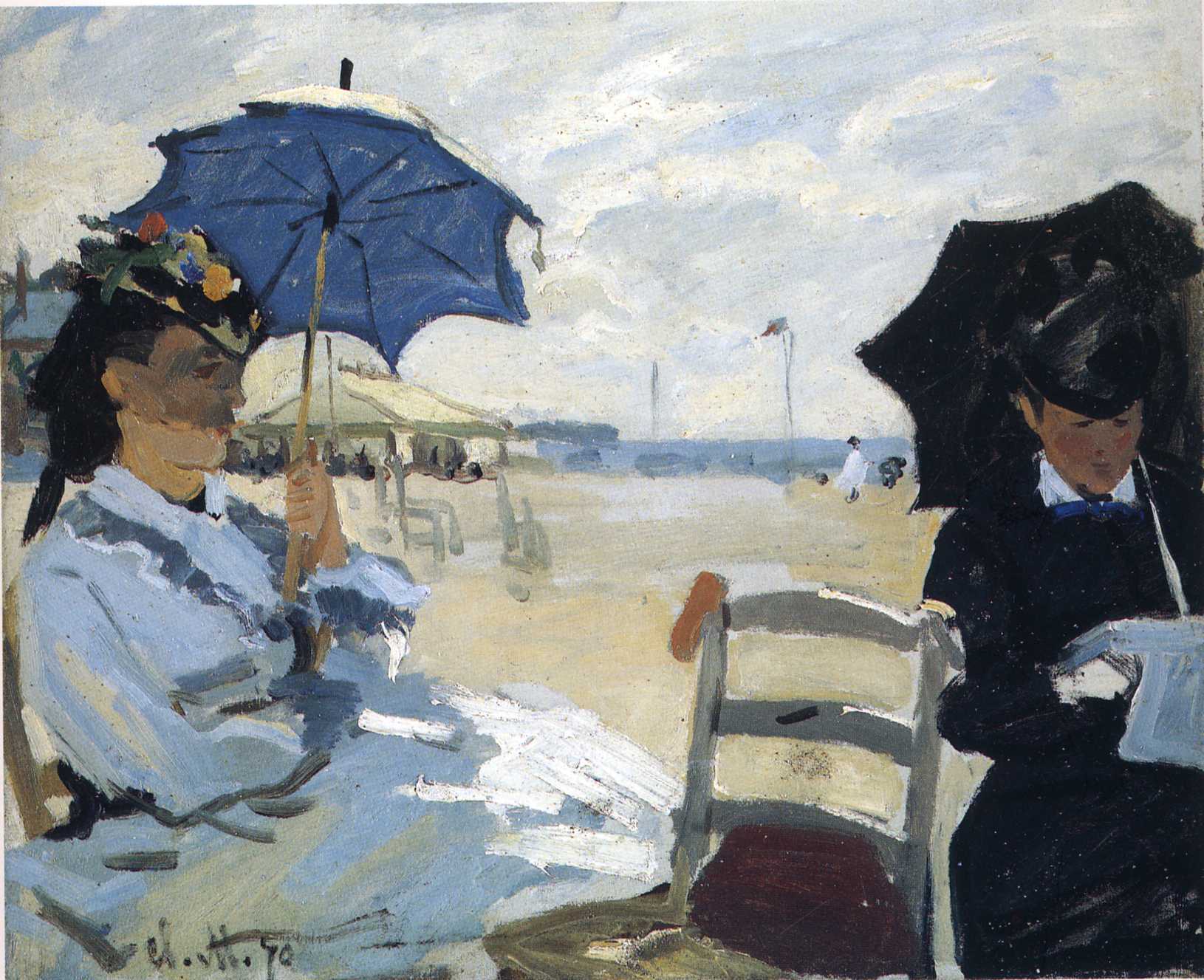 The Beach at Trouville (1870) - Claude Monet Tablo