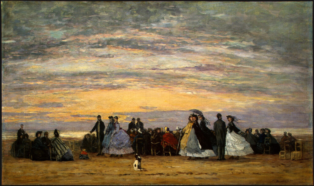 The Beach at Villerville (1864) - Eugène Boudin Tablo