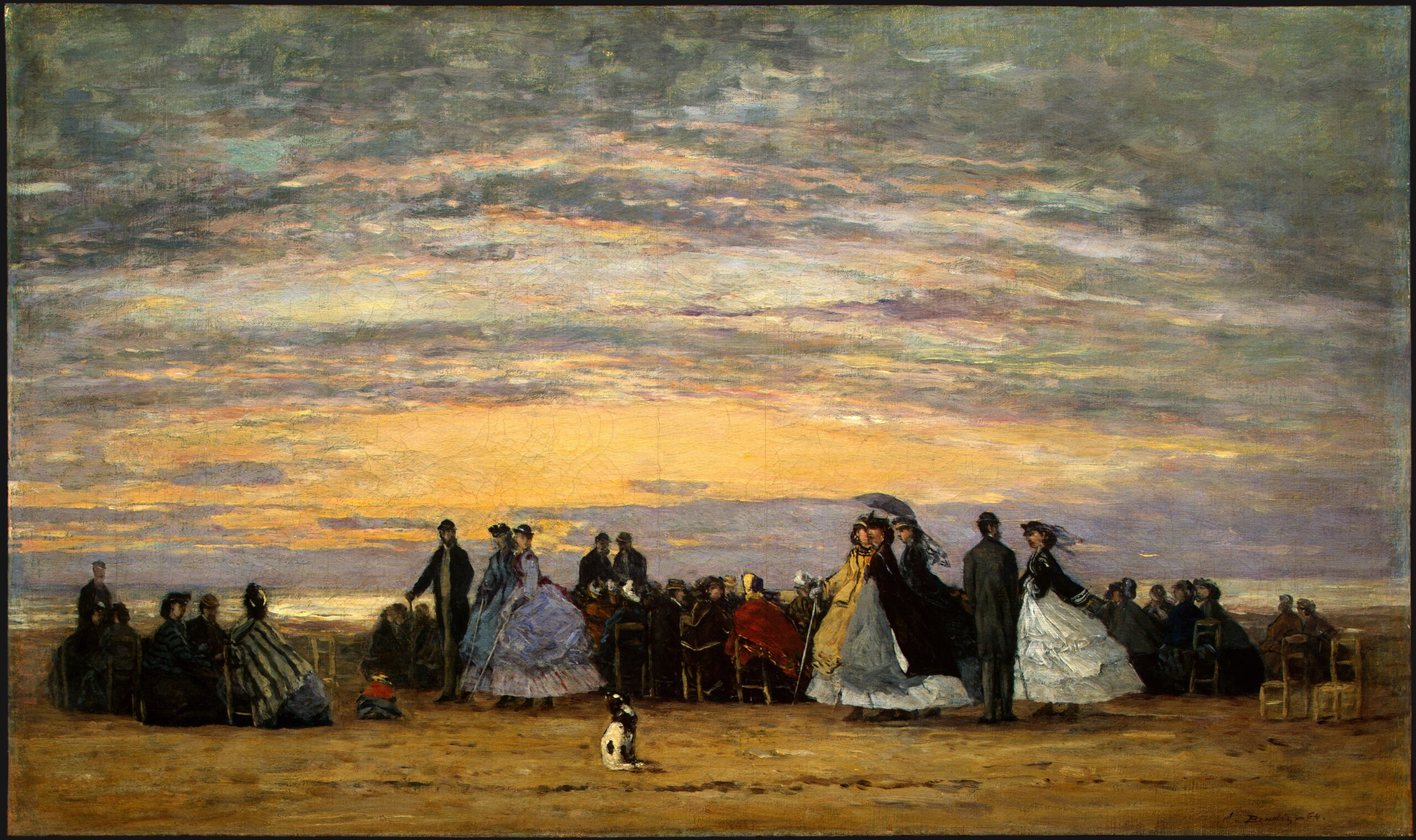 The Beach at Villerville (1864) - Eugène Boudin Tablo