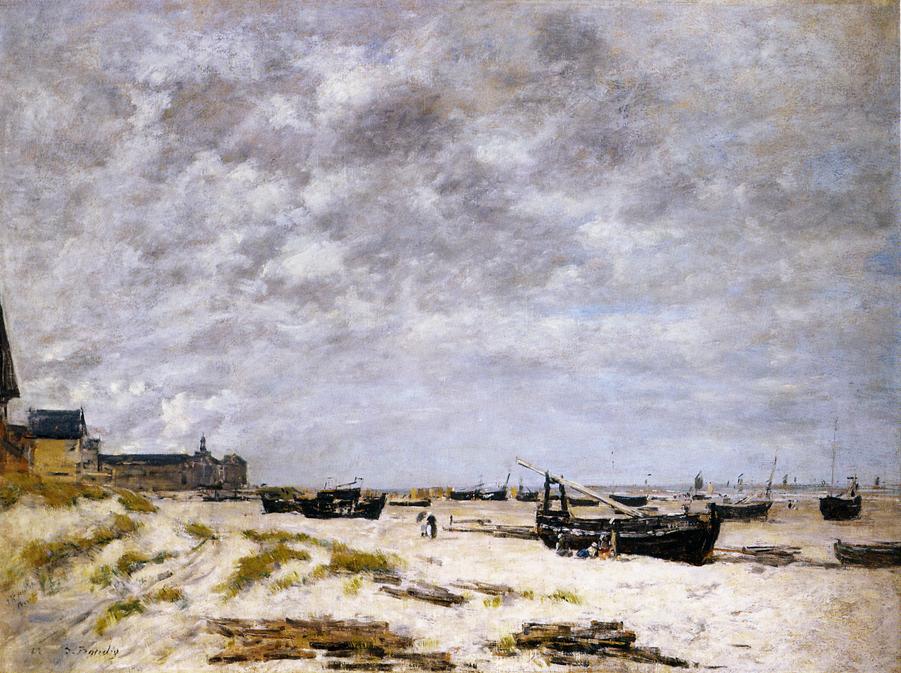 The Beach, Berck (1882) - Eugène Boudin Tablo