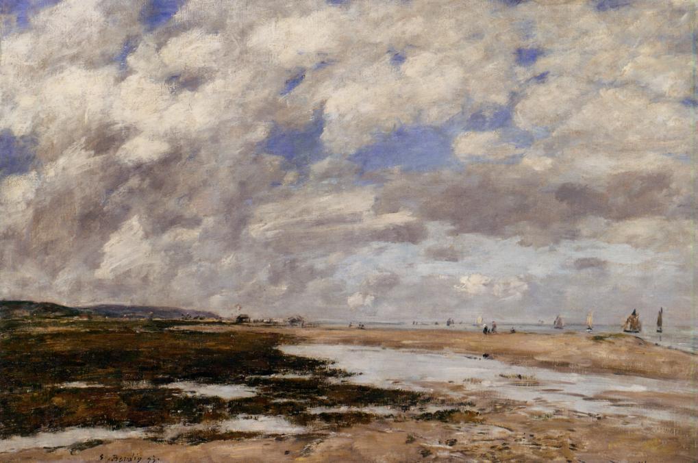 The Beach, Deauville (1893) - Eugène Boudin Tablo