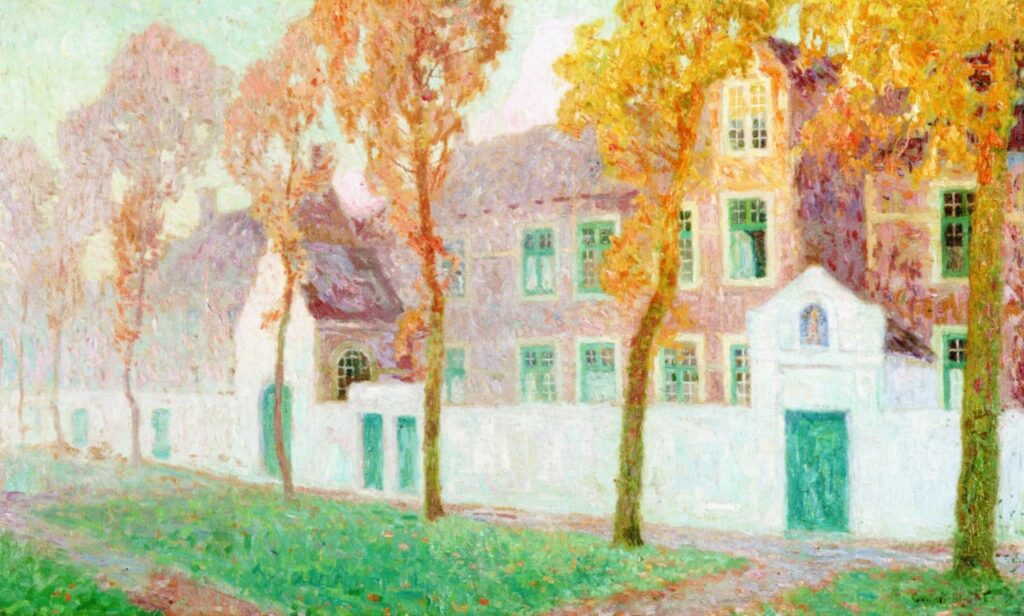 The Beguine Convent in Bruges (1906) - Gustave De Smet Tablo