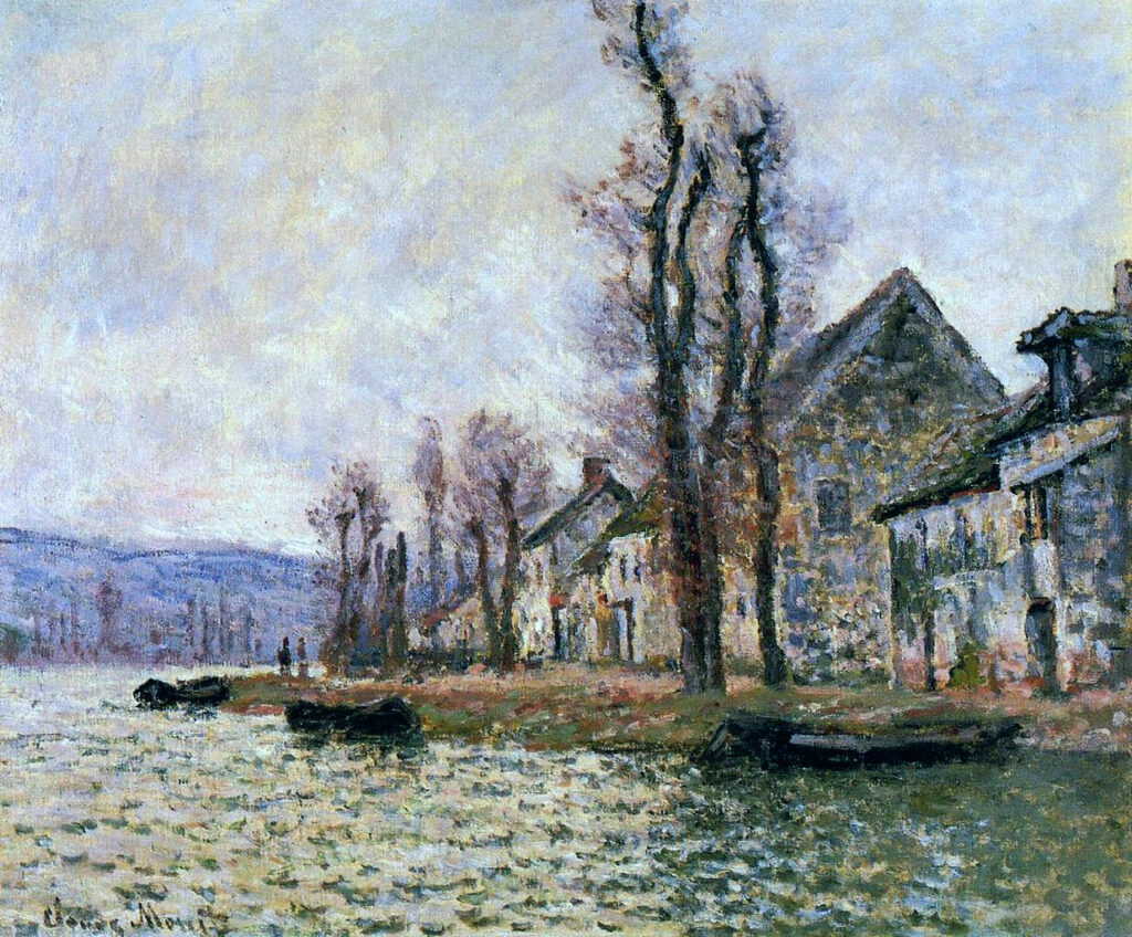 The Bend of the Seine at Lavacourt, Winter (1879) - Claude Monet Tablo