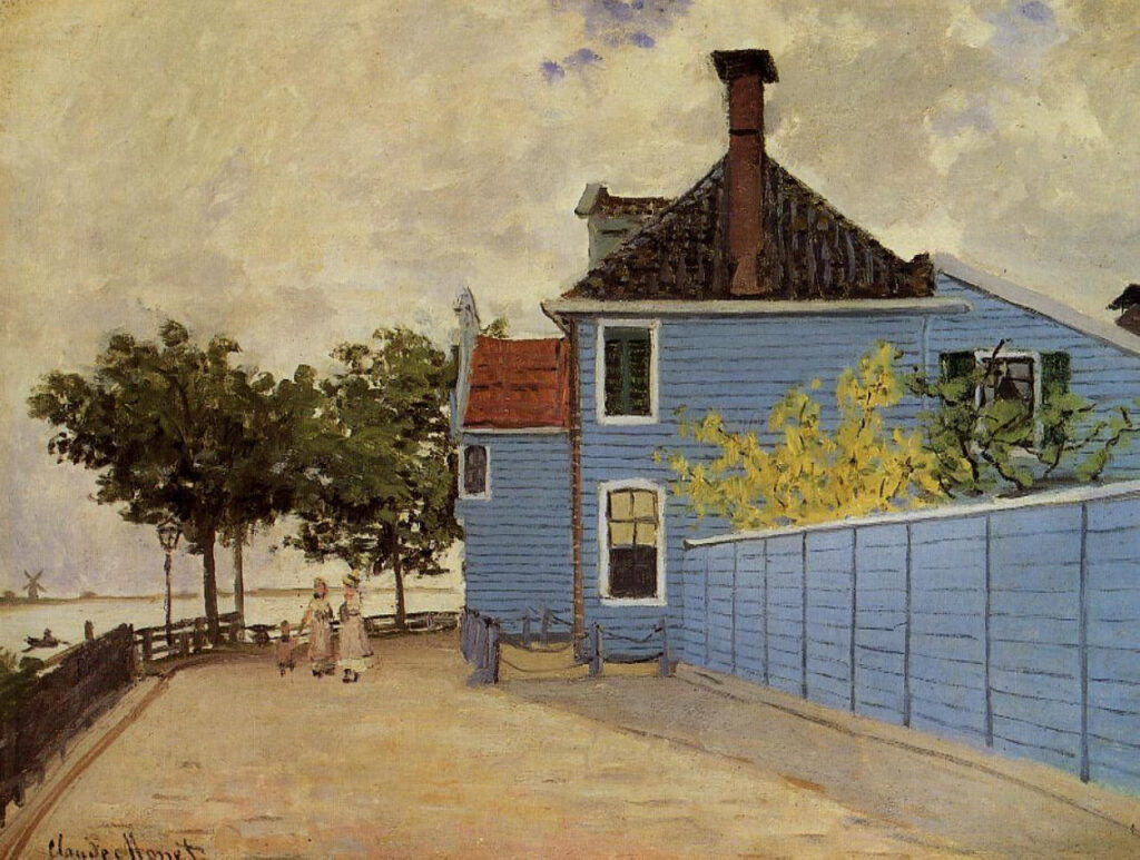 The Blue House at Zaandam (1871) – Claude Monet Tablo