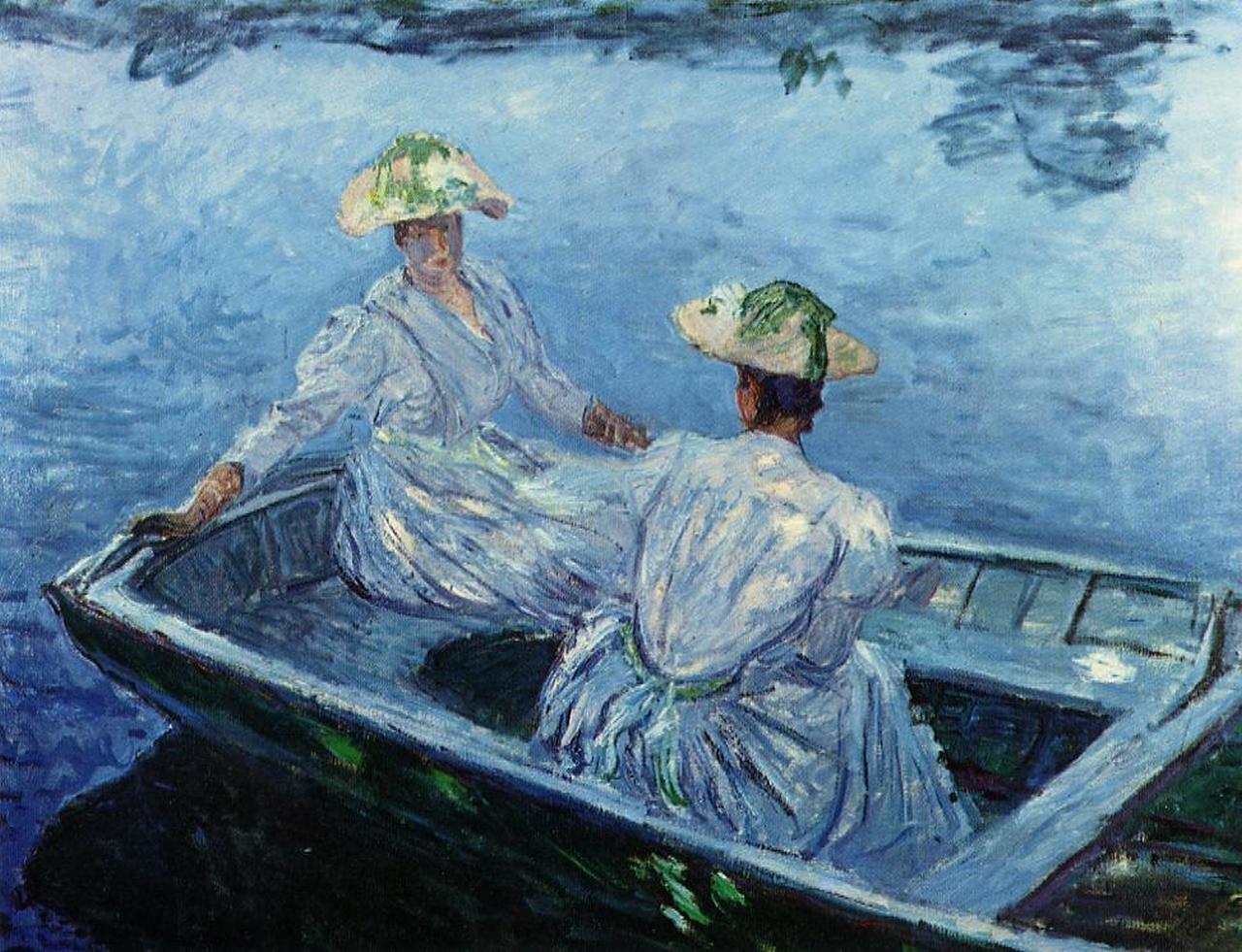 The Blue Row Boat (1887) - Claude Monet Tablo