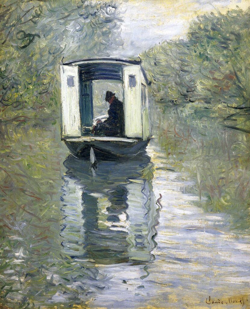 The Boat Studio (1876) - Claude Monet Tablo