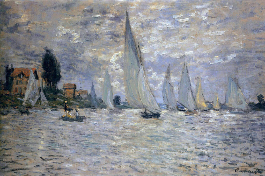 The Boats Regatta at Argenteuil (1874) - Claude Monet Tablo