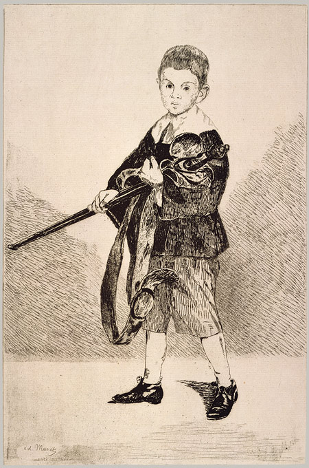 The Boy with a Sword (1862) - Edouard Manet Tablo