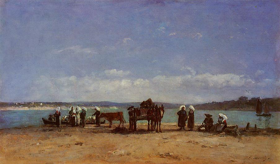 The Breton Fishermen's Wives - Eugène Boudin Tablo