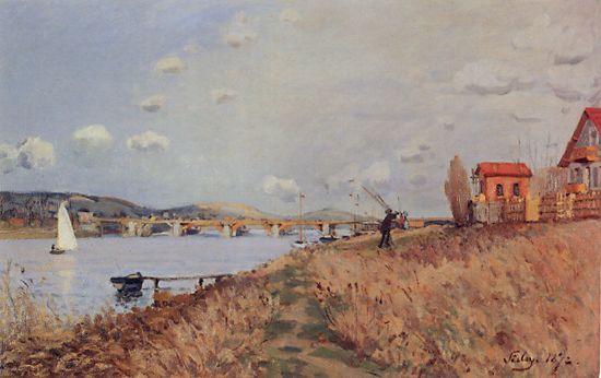The Bridge at Argenteuil (1872) - Alfred Sisley Tablo