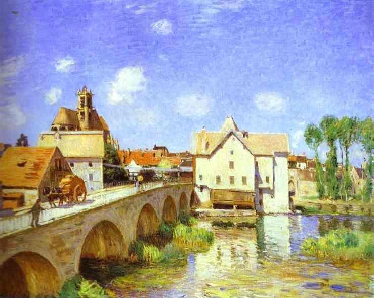 The Bridge at Moret (1893) - Alfred Sisley Tablo
