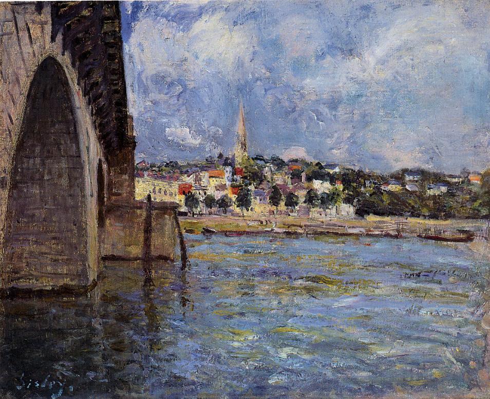 The Bridge at Saint Cloud (1877) - Alfred Sisley Tablo