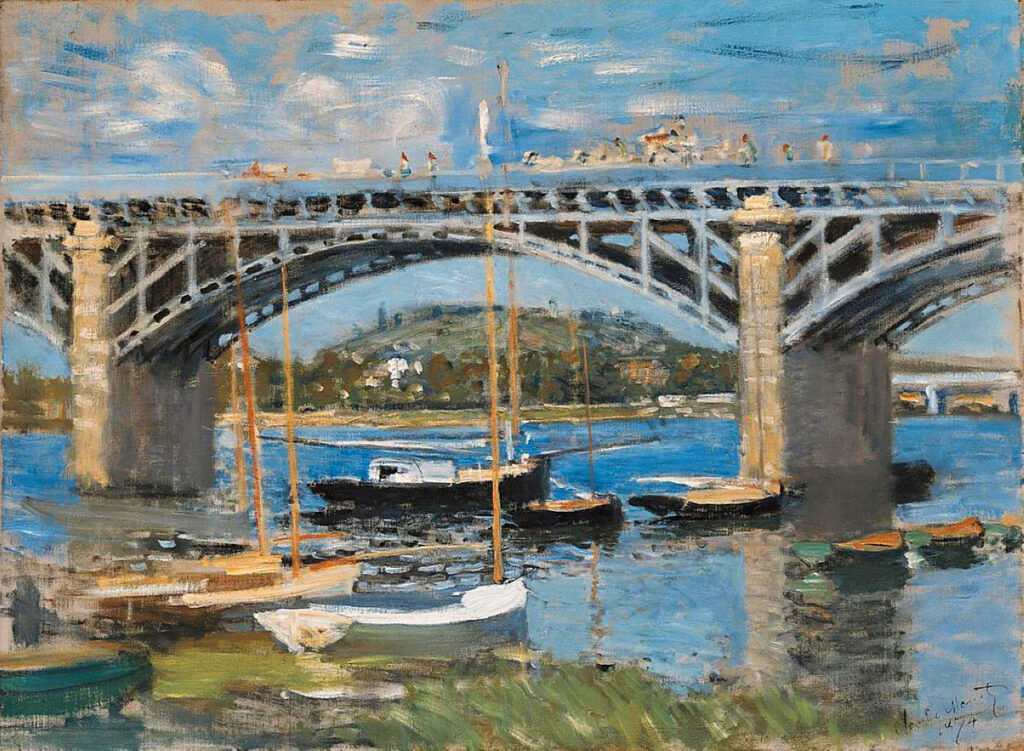The Bridge over the Seine (1874) - Claude Monet Tablo