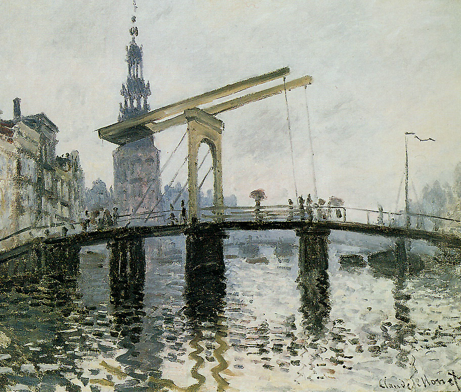 The Bridge, Amsterdam (1874) - Claude Monet Tablo