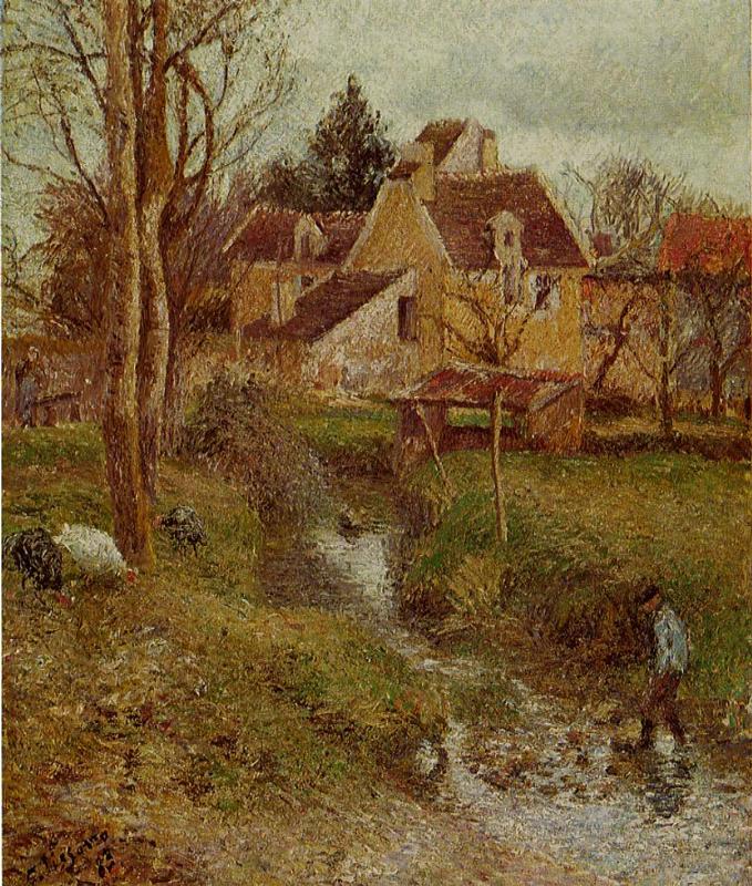 The Brook at Osny (1883) - Camille Pissarro Tablo