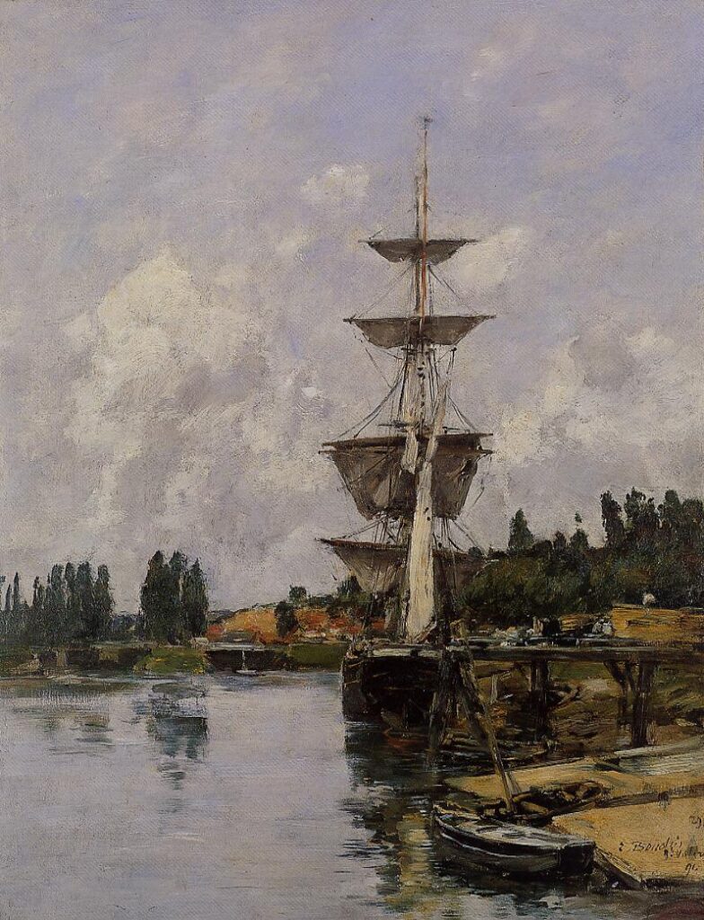 The Canal at Saint Valery sur Somme (1891) – Eugène Boudin Tablo