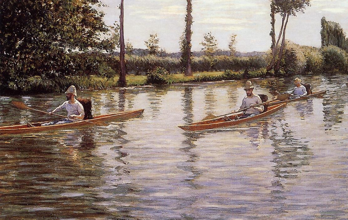 The Canoe (1877) - Gustave Caillebotte Tablo