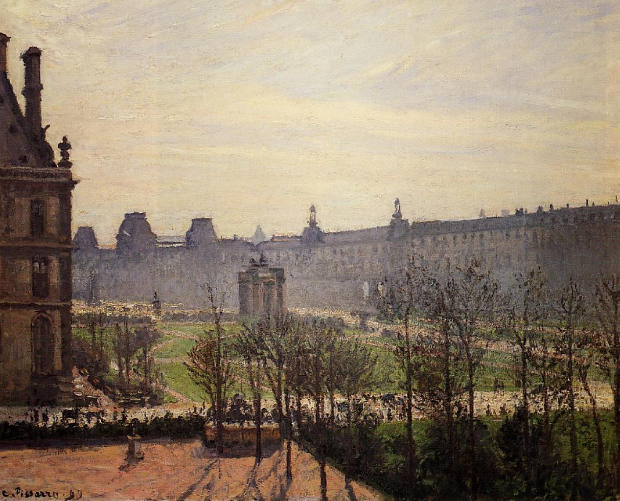 The Carrousel, Autumn, Morning (1899) - Camille Pissarro Tablo