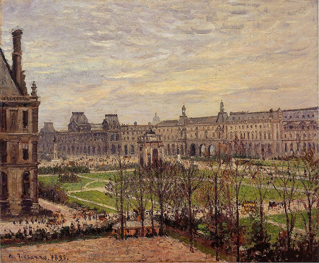 The Carrousel, Grey Weather (1899) - Camille Pissarro Tablo