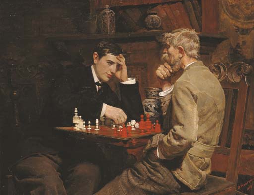 The Chess Game - Julian Ashton Tablo