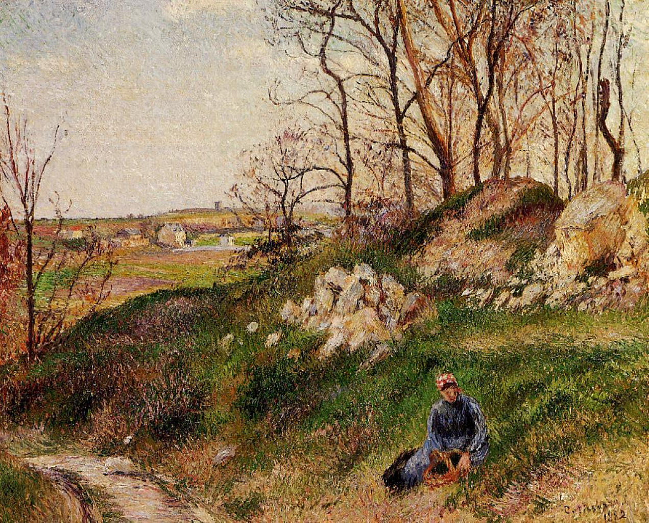 The Chou Quarries, Pontoise (1882) - Camille Pissarro Tablo