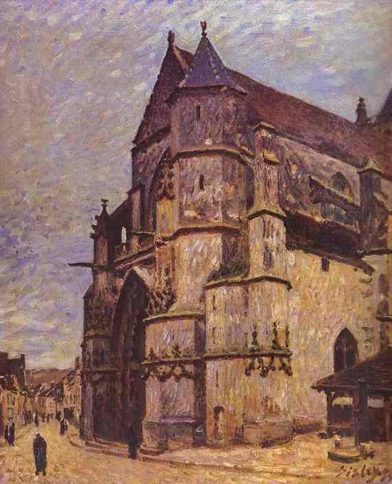 The Church at Moret, Winter (1893) - Alfred Sisley Tablo