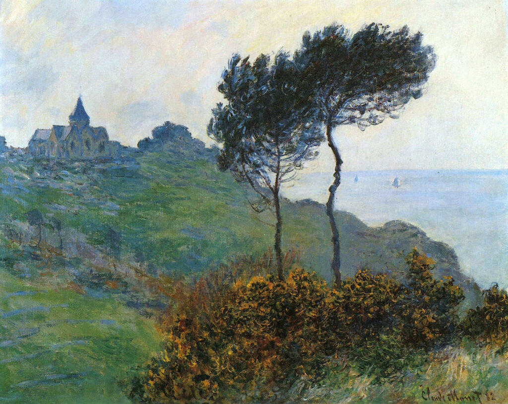 The Church at Varengaville, Grey Weather (1882) - Claude Monet Tablo
