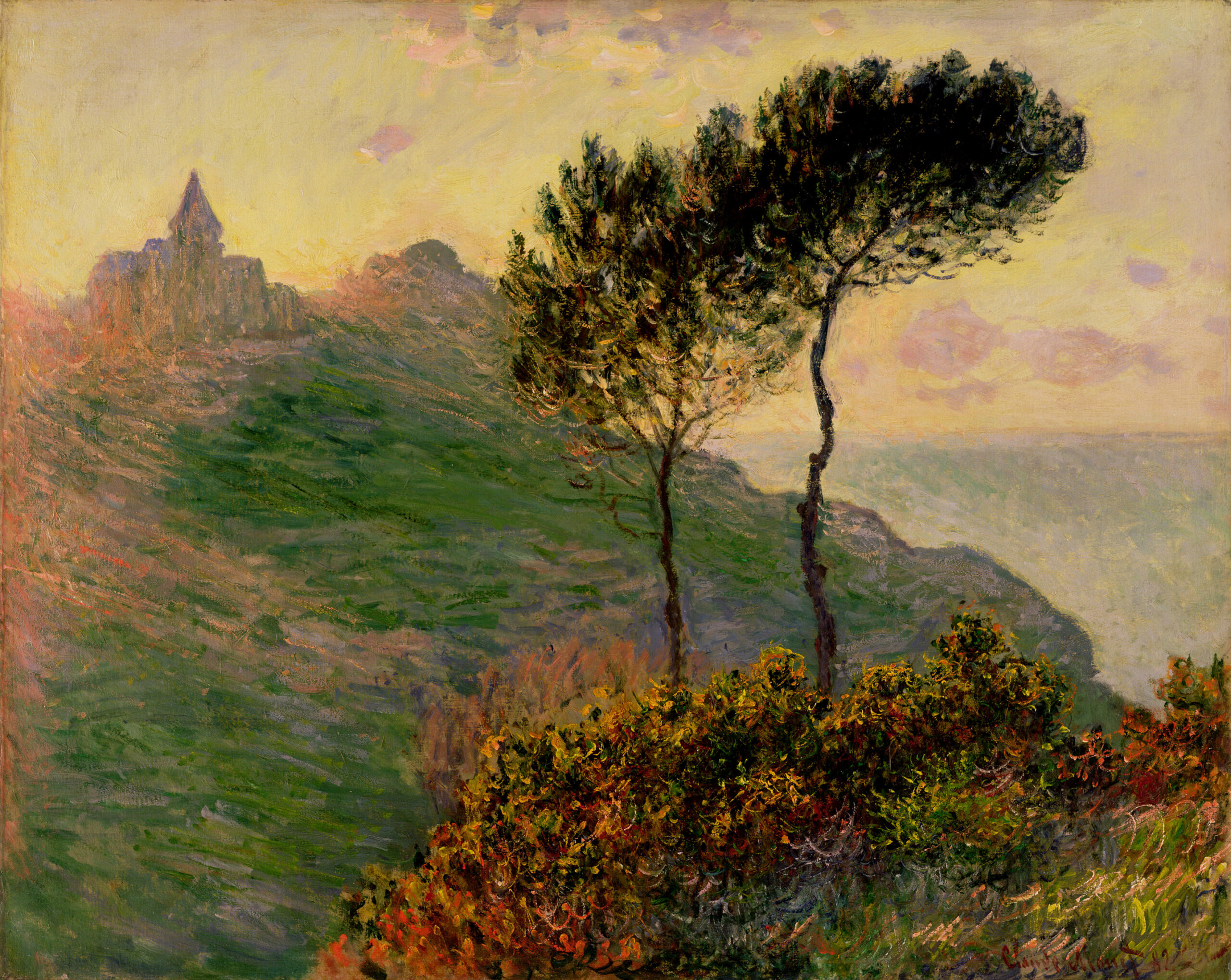The Church at Varengeville (1882) - Claude Monet Tablo