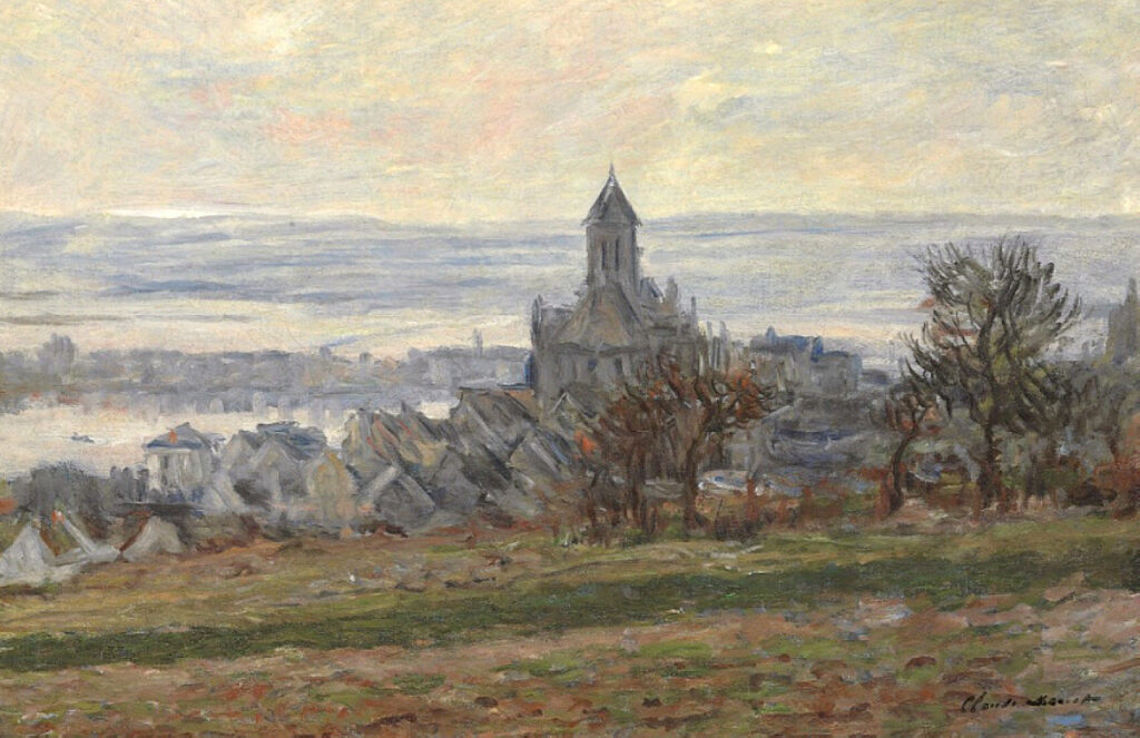 The Church of Vetheuil (1881) - Claude Monet Tablo