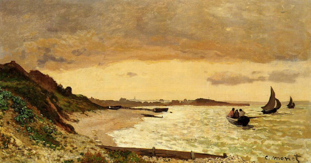 The Coast at Sainte Adresse (1864) - Claude Monet Tablo