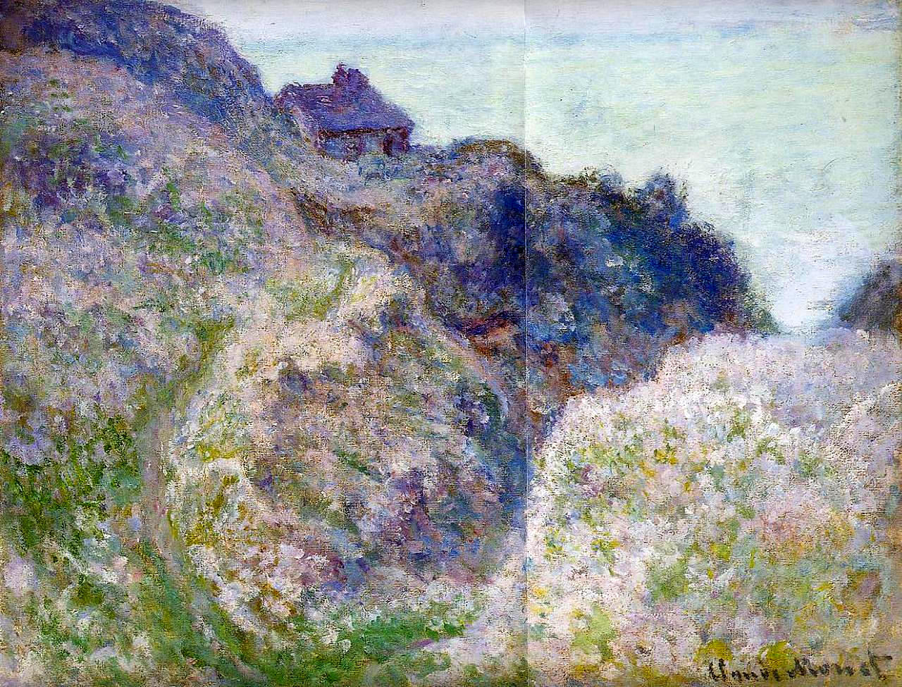 The Coastguard Cabin at Varengeville (1897) - Claude Monet Tablo