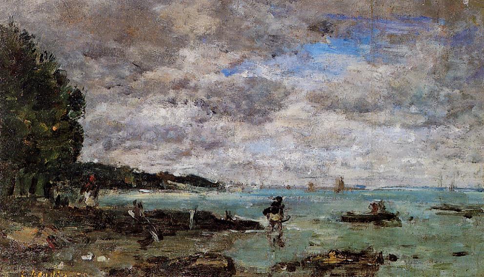 The Coastline at Plougastel (1869) - Eugène Boudin Tablo