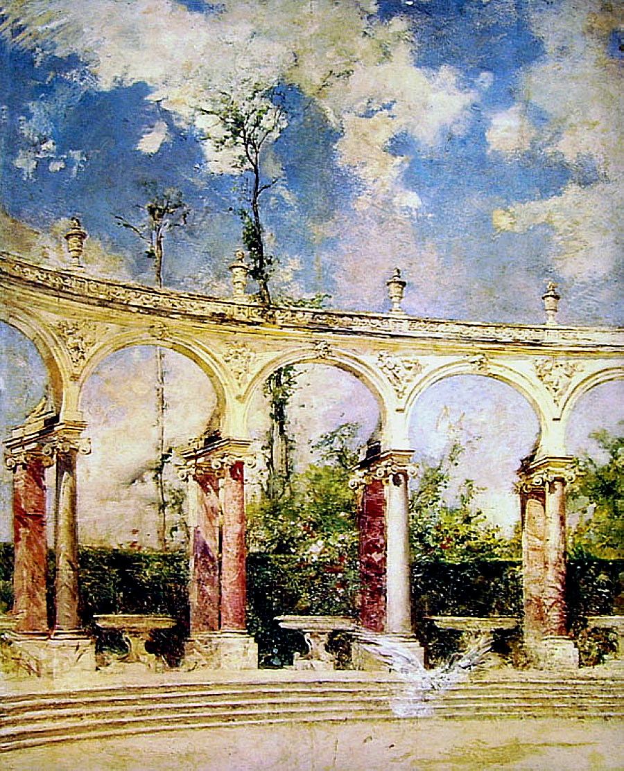 The Collonade in Versailles (1889) - Giovanni Boldini Tablo