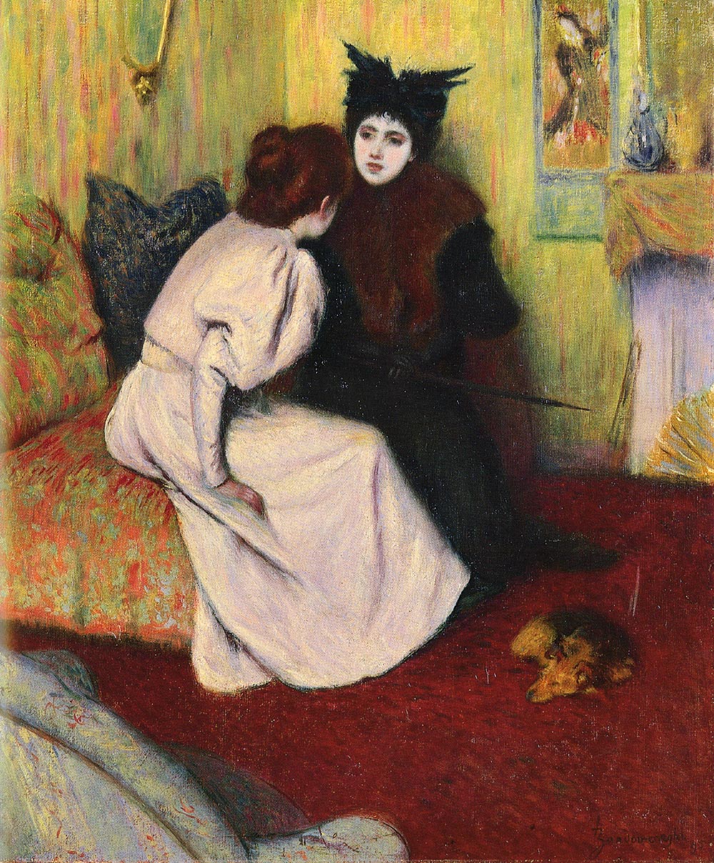 The Conversation (1895) - Federico Zandomeneghi Tablo