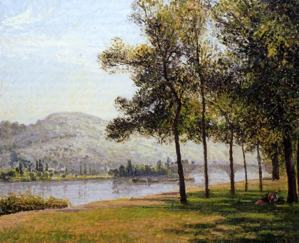 The Cours la Reine at Rouen Morning, Sunlight (1898) - Camille Pissarro Tablo