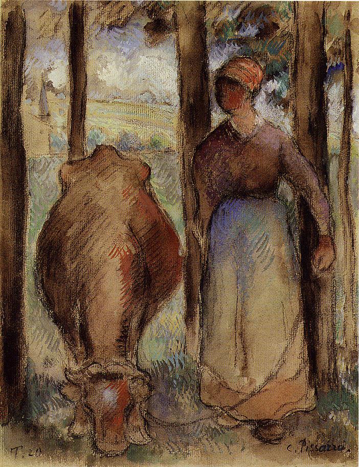 The Cowherd (1892) - Camille Pissarro Tablo