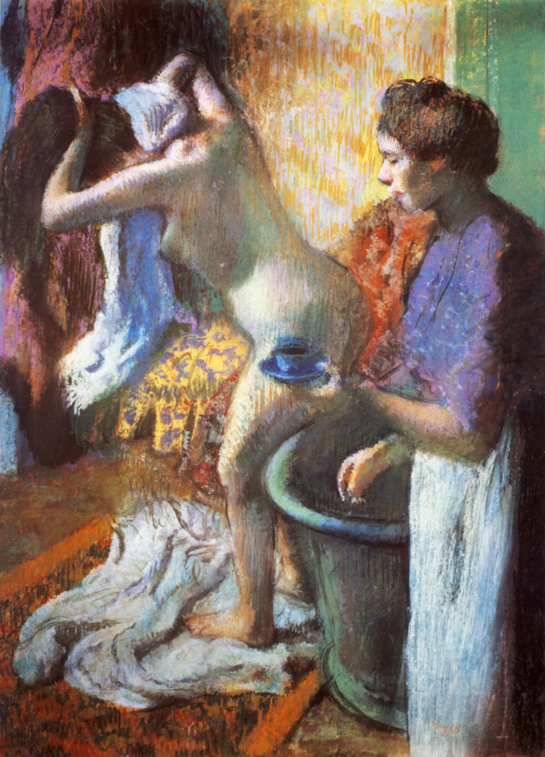 The Cup of Tea (Breakfast after Bathing) (1883) - Edgar Degas Tablo