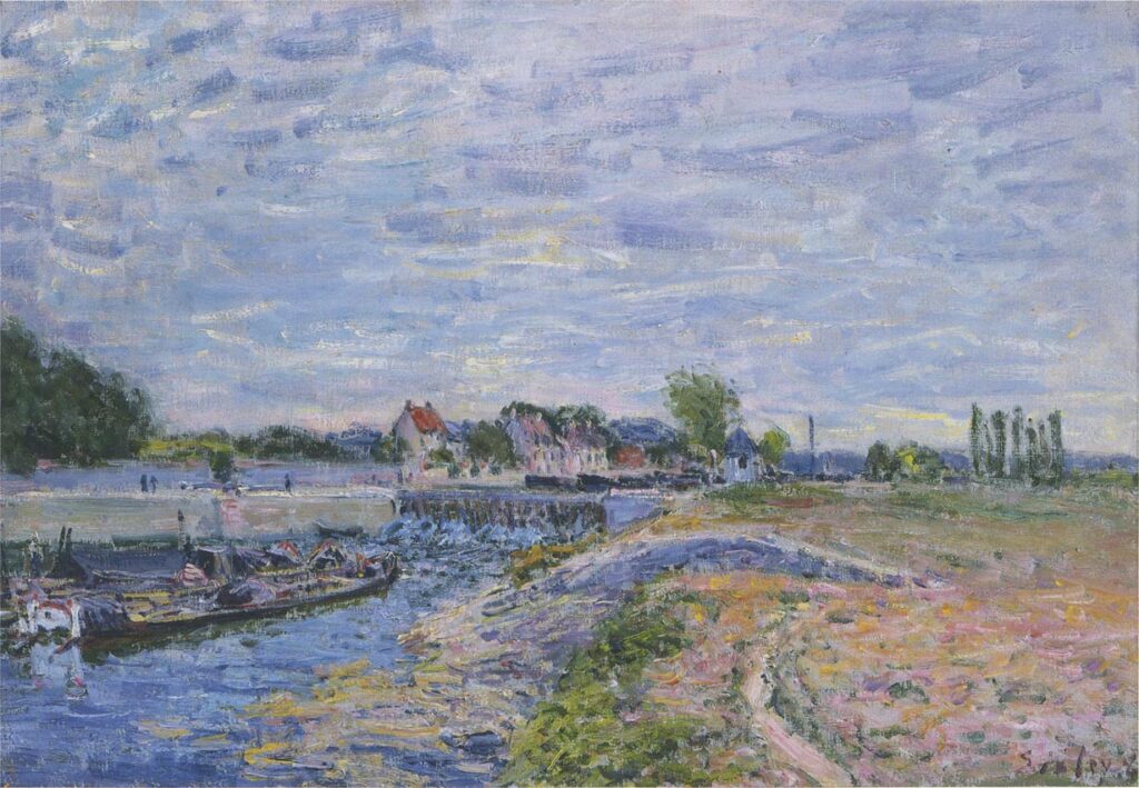 The Dam at Saint Mammes (1885) - Alfred Sisley Tablo