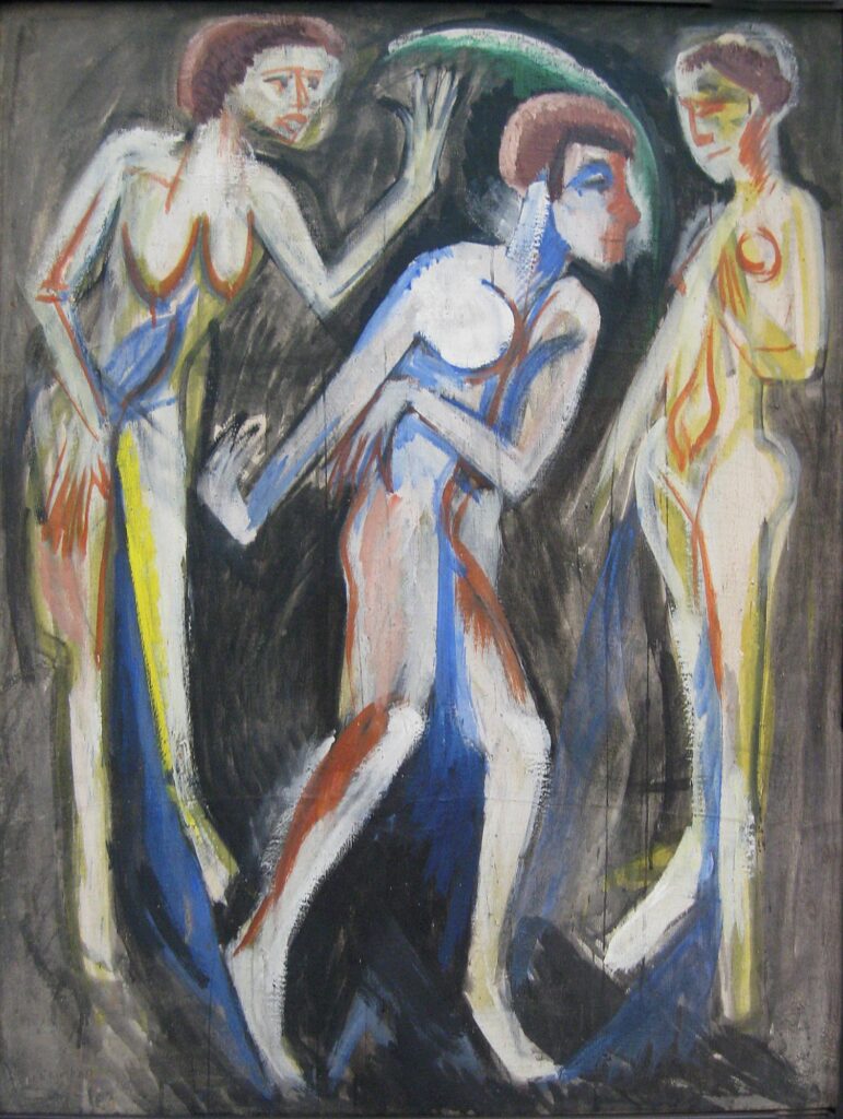 The Dance between the Women (1915) - Ernst Ludwig Kirchner Tablo