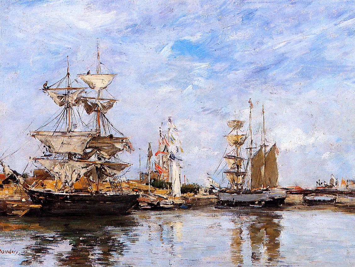 The Deauville Basin (1887) - Eugène Boudin Tablo
