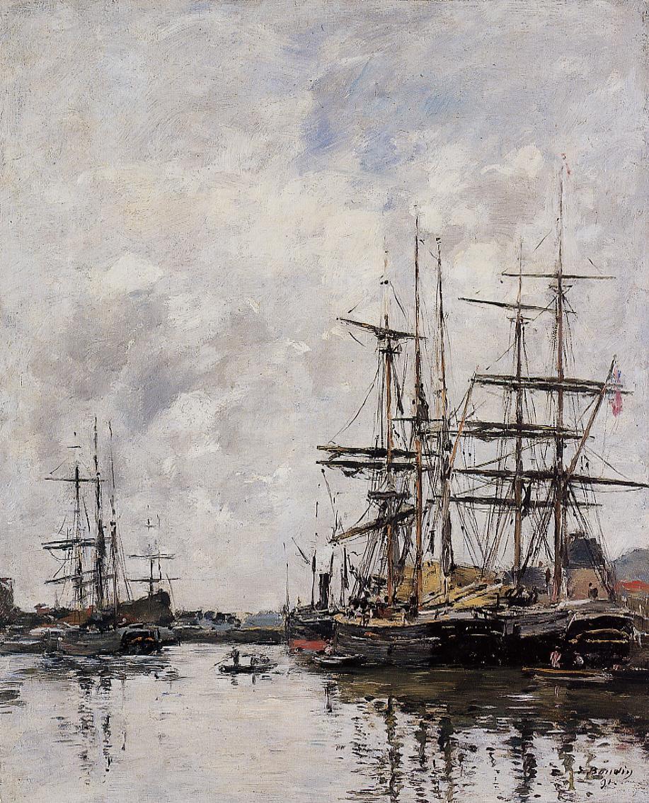 The Deauville Basin (1891) - Eugène Boudin Tablo