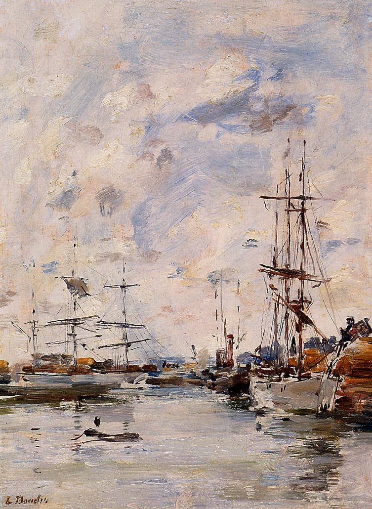 The Deauville Basin (1894) - Eugène Boudin Tablo